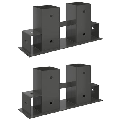 vidaXL Firewood Stack Aid 2 pcs Anthracite 34 x 10 x 15 cm Steel