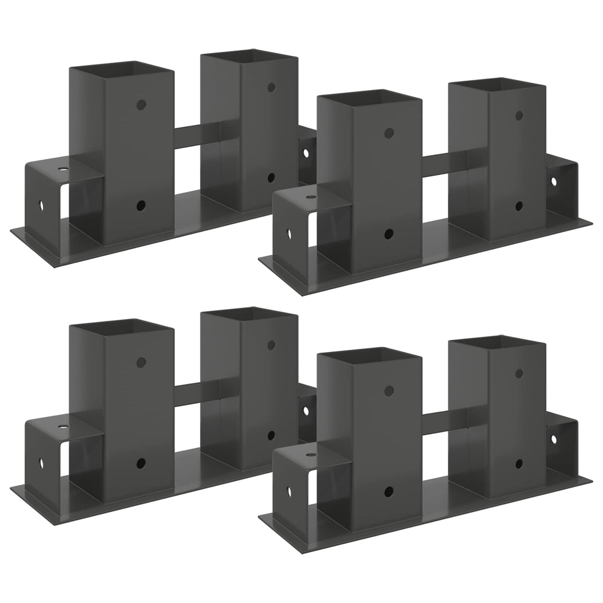 vidaXL Firewood Stack Aid 4 pcs Anthracite 34 x 10 x 15 cm Steel