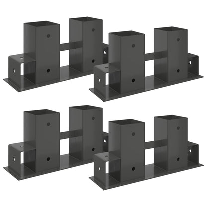 vidaXL Firewood Stack Aid 4 pcs Anthracite 34 x 10 x 15 cm Steel