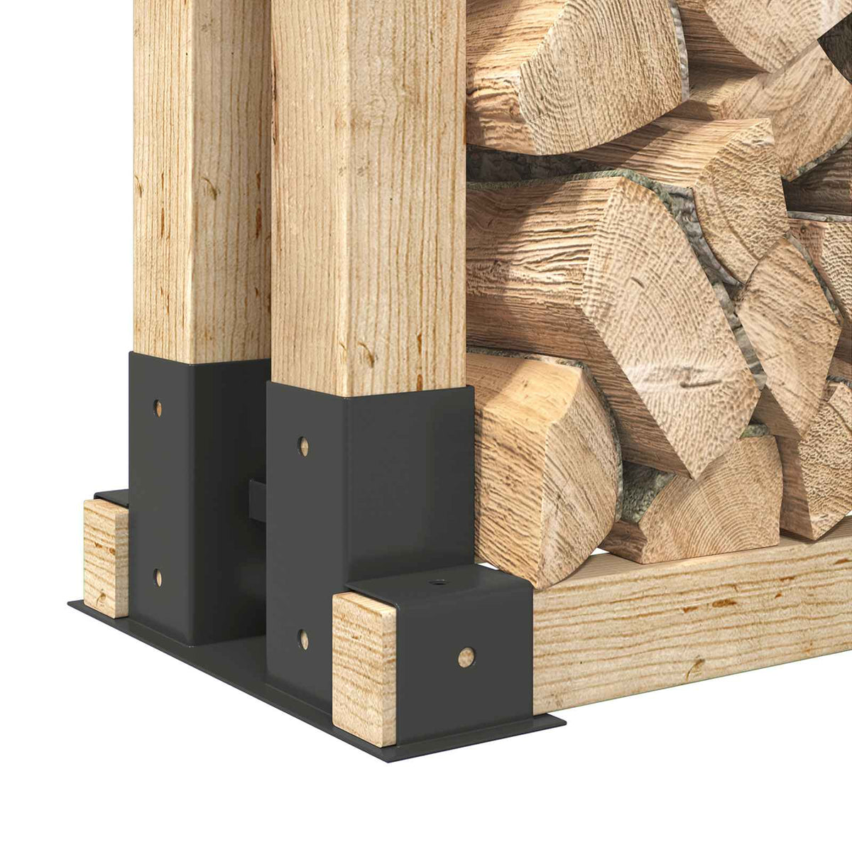 vidaXL Firewood Stack Aid 12 pcs Anthracite 34 x 10 x 15 cm Steel