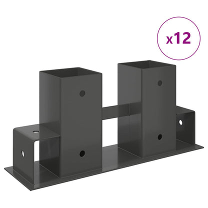 vidaXL Firewood Stack Aid 12 pcs Anthracite 34 x 10 x 15 cm Steel