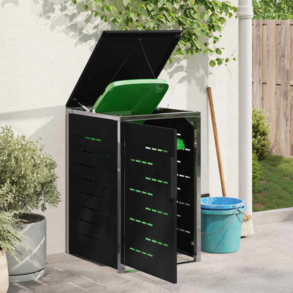 vidaXL Wheelie Bin Storage Black