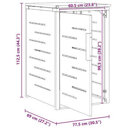 vidaXL Wheelie Bin Storage Black