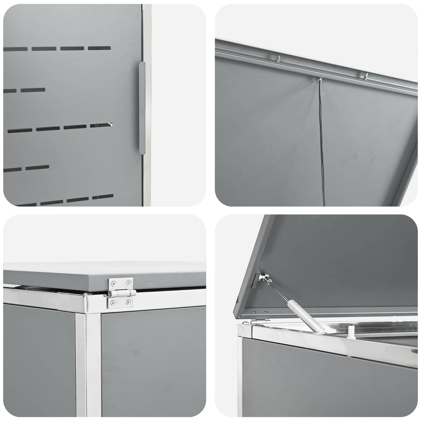 vidaXL Wheelie Bin Storage Grey