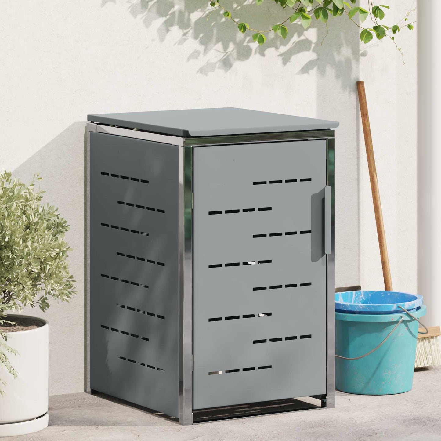 vidaXL Wheelie Bin Storage Grey
