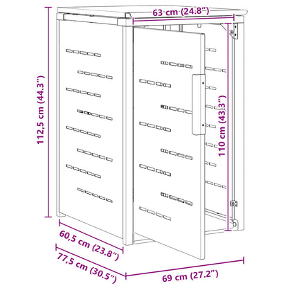 vidaXL Wheelie Bin Storage Grey