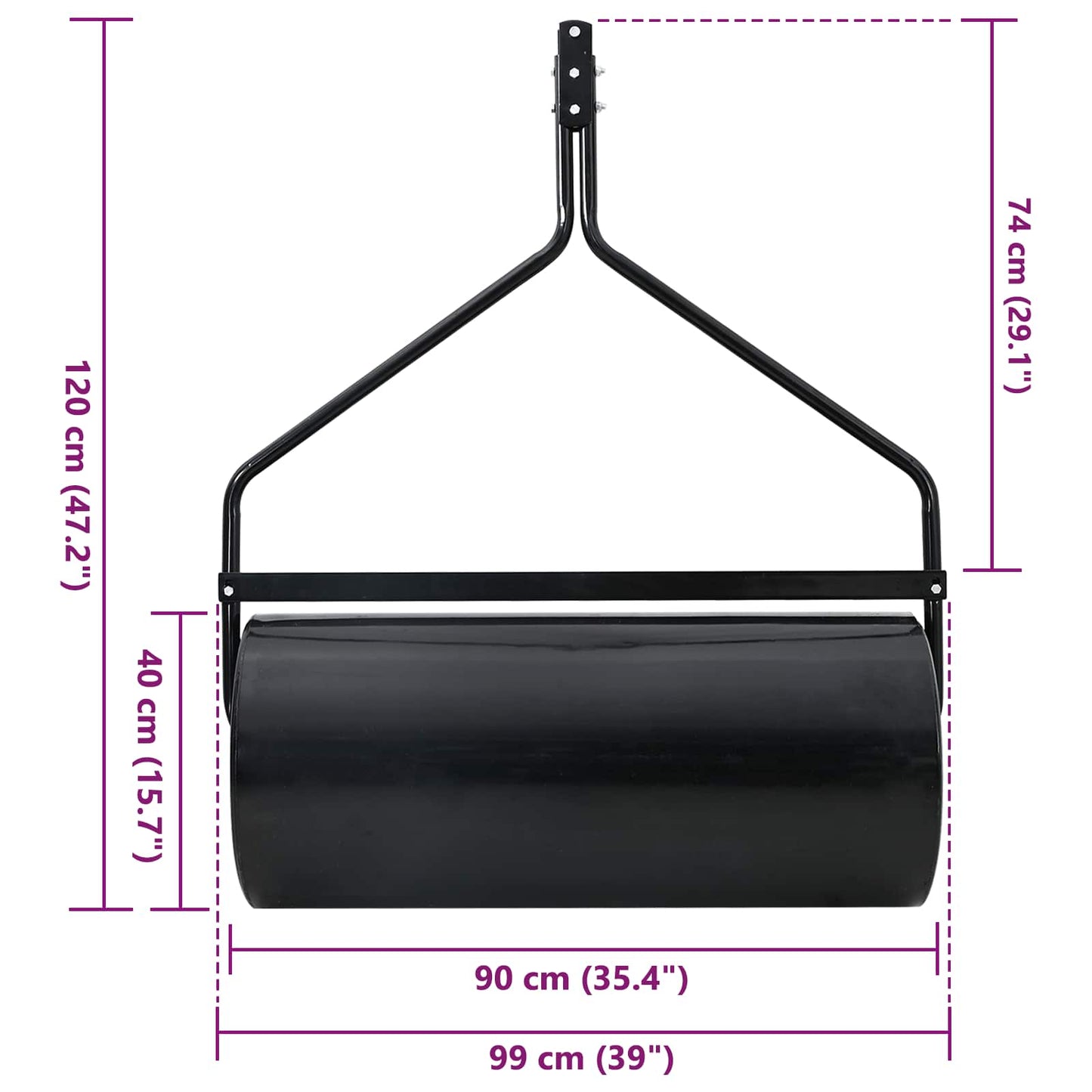 vidaXL Garden Lawn Roller 120 x 99 cm 110 L Iron
