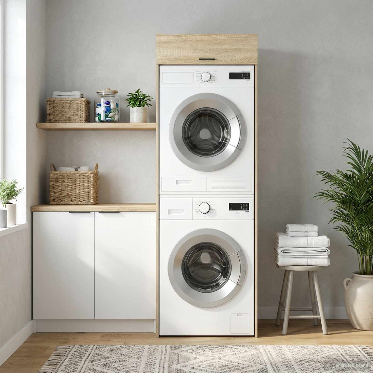 vidaXL Wash Machine Cabinet with Storage Sonoma Oak 67.5 x 68 x 200 cm