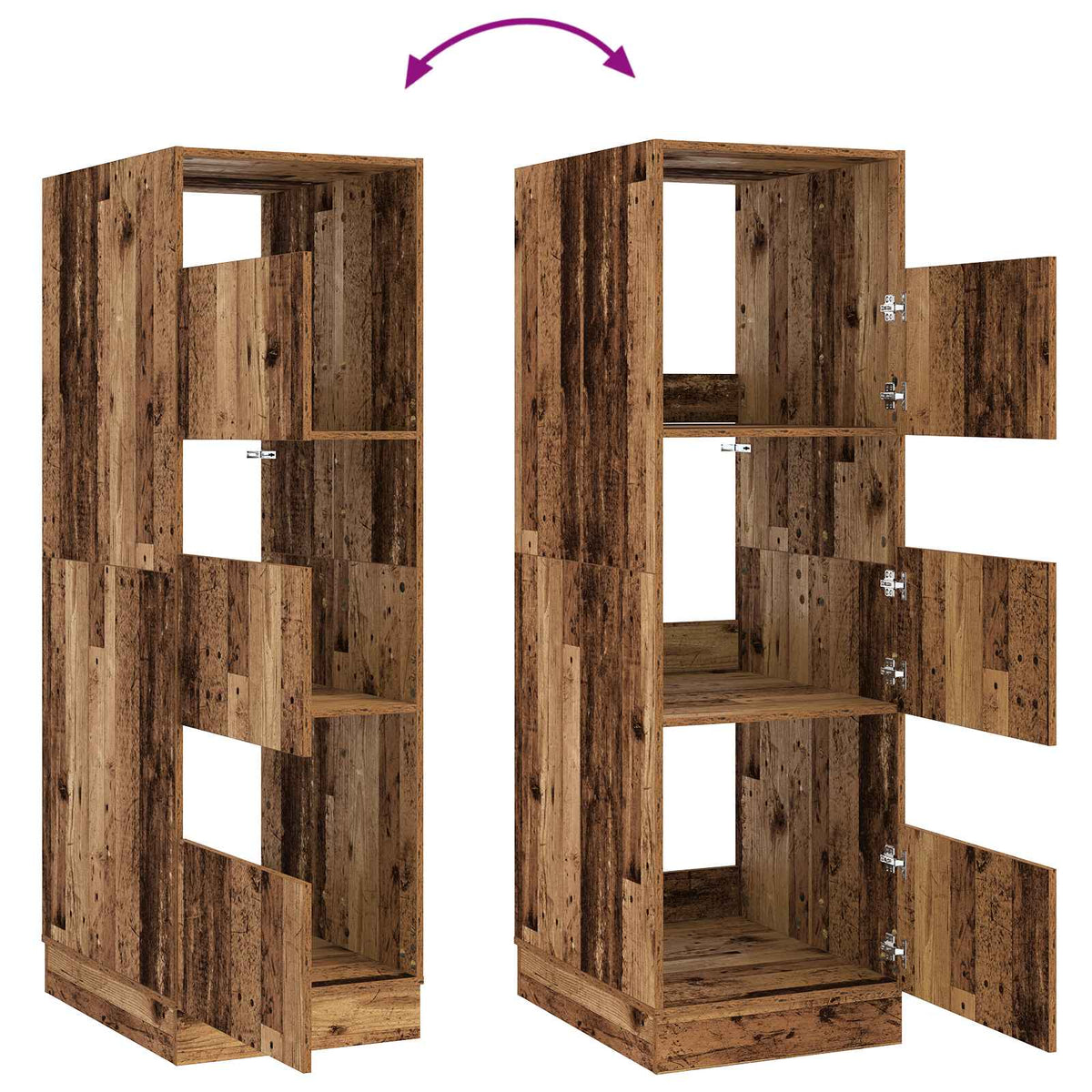 vidaXL Laundry Cabinet Old Wood 50 x 68 x 162 cm Engineered wood