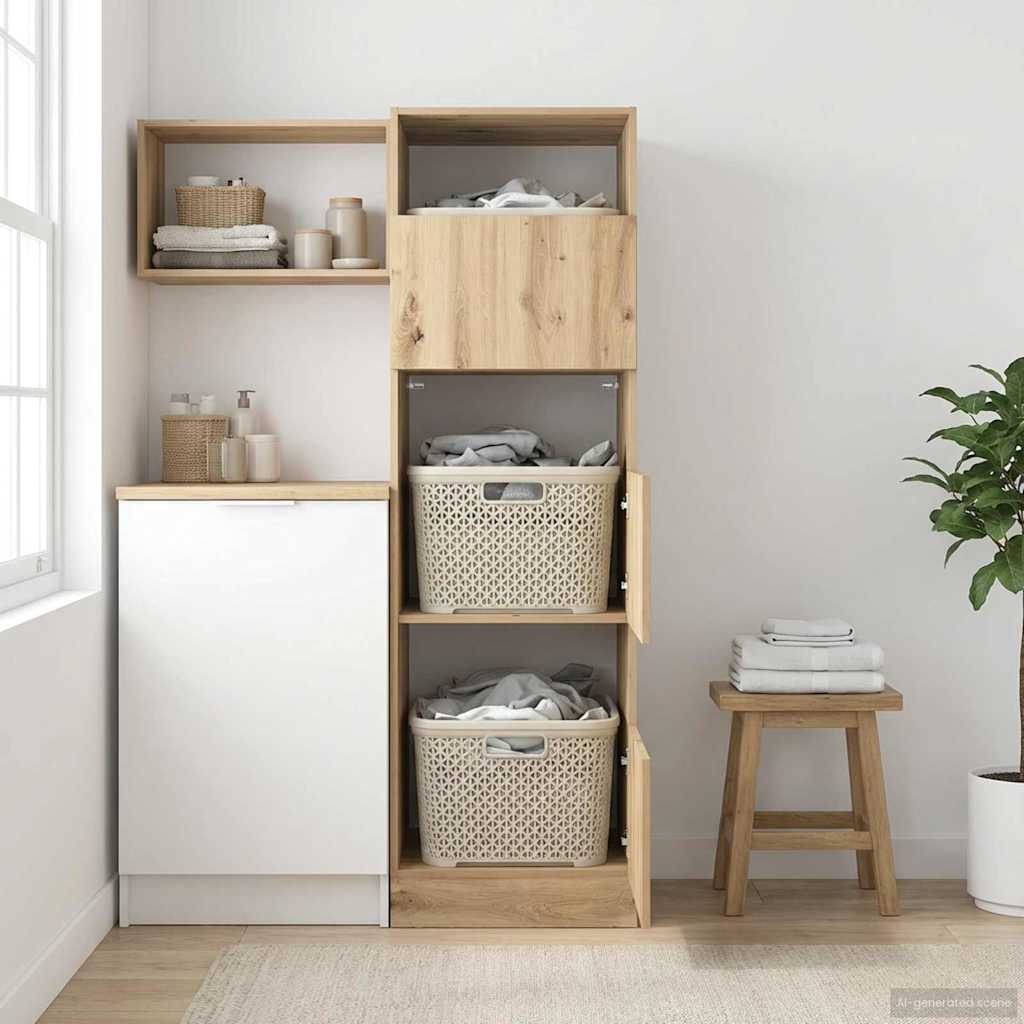 vidaXL Laundry Cabinet Artisan Oak 50 x 68 x 162 cm Engineered wood