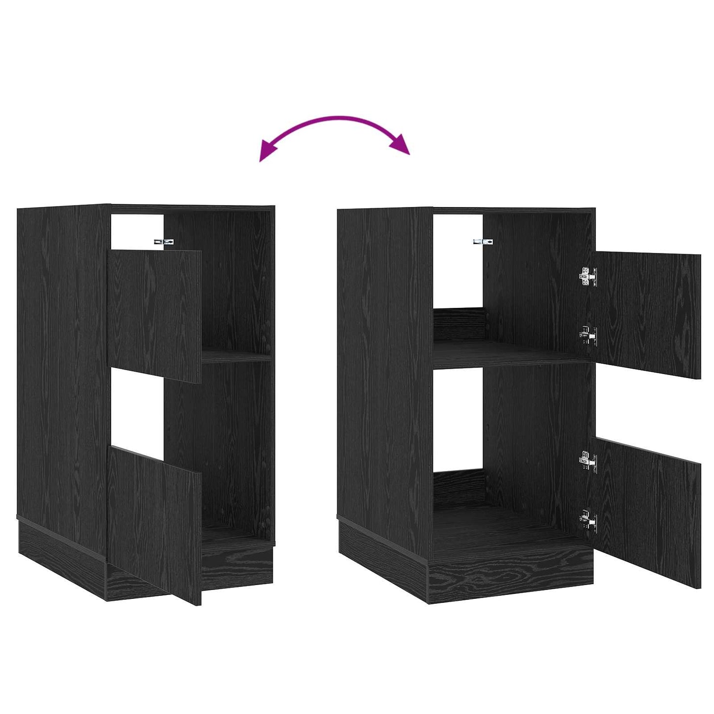 vidaXL Laundry Cabinet Black Oak 50 x 68 x 102 cm Engineered wood