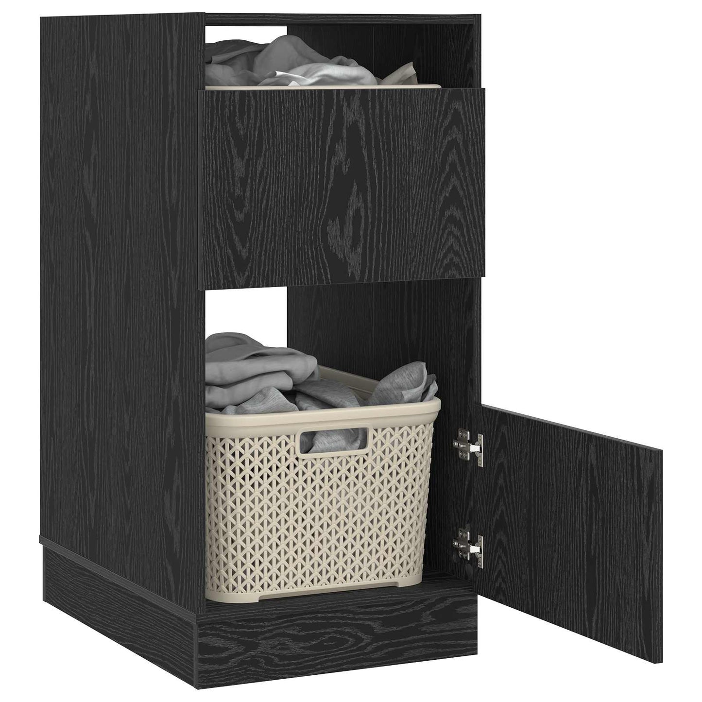 vidaXL Laundry Cabinet Black Oak 50 x 68 x 102 cm Engineered wood