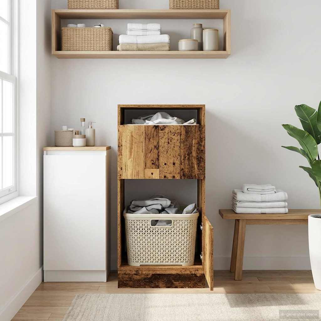 vidaXL Laundry Cabinet Old Wood 50 x 68 x 102 cm Engineered wood