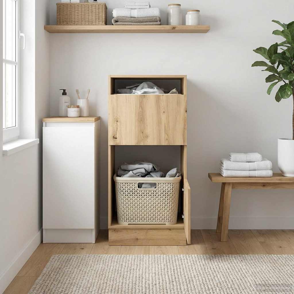 vidaXL Laundry Cabinet Artisan Oak 50 x 68 x 102 cm Engineered wood