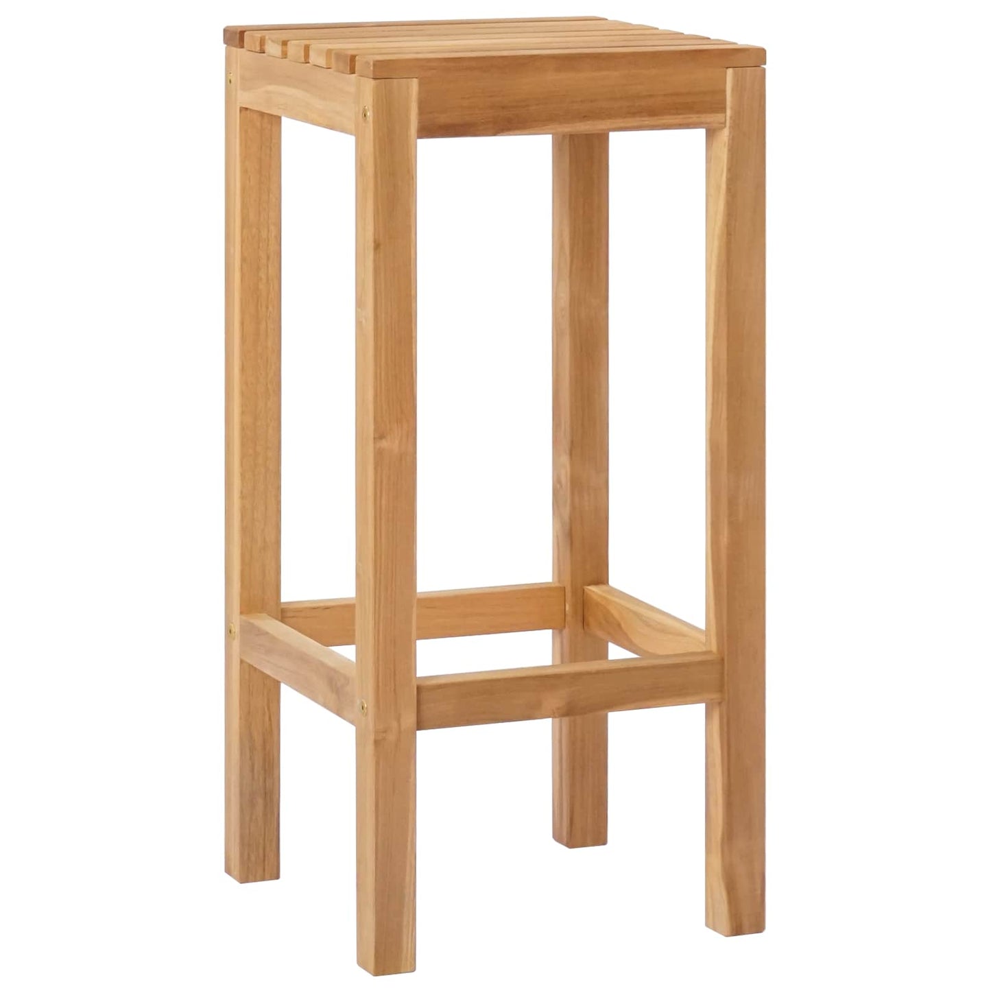 vidaXL Bar Stool 2 pcs Natural Solid Teak Wood