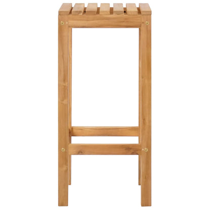 vidaXL Bar Stool 2 pcs Natural Solid Teak Wood