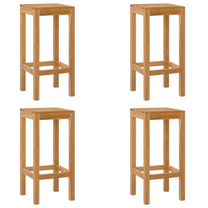 vidaXL Bar Stool 4 pcs Natural Solid Teak Wood