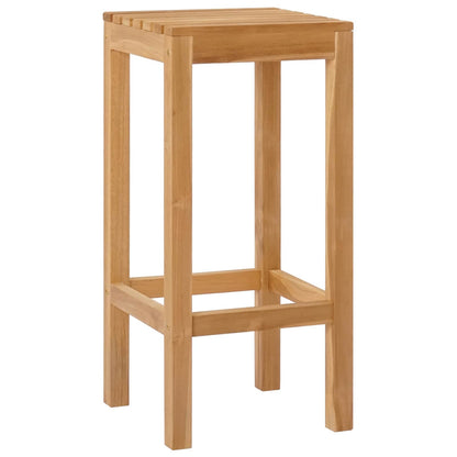 vidaXL Bar Stool 4 pcs Natural Solid Teak Wood