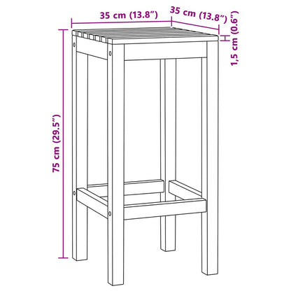 vidaXL Bar Stool 4 pcs Natural Solid Teak Wood