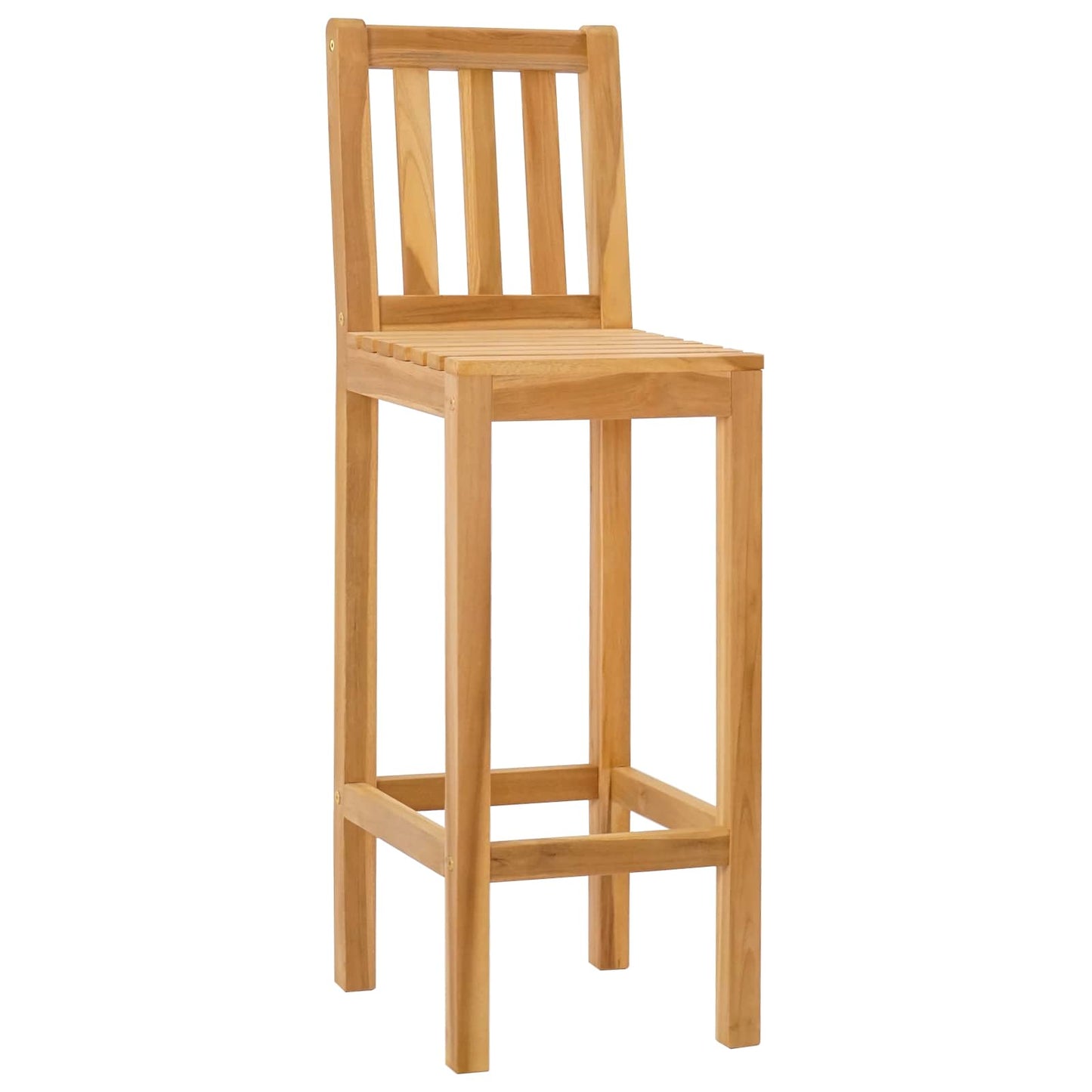 vidaXL Bar Stool 2 pcs Natural Solid Teak Wood