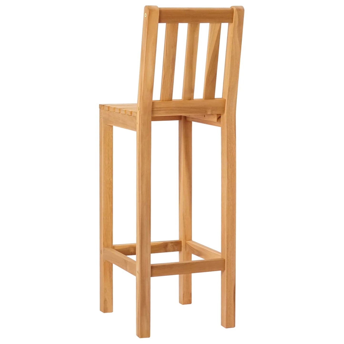 vidaXL Bar Stool 2 pcs Natural Solid Teak Wood