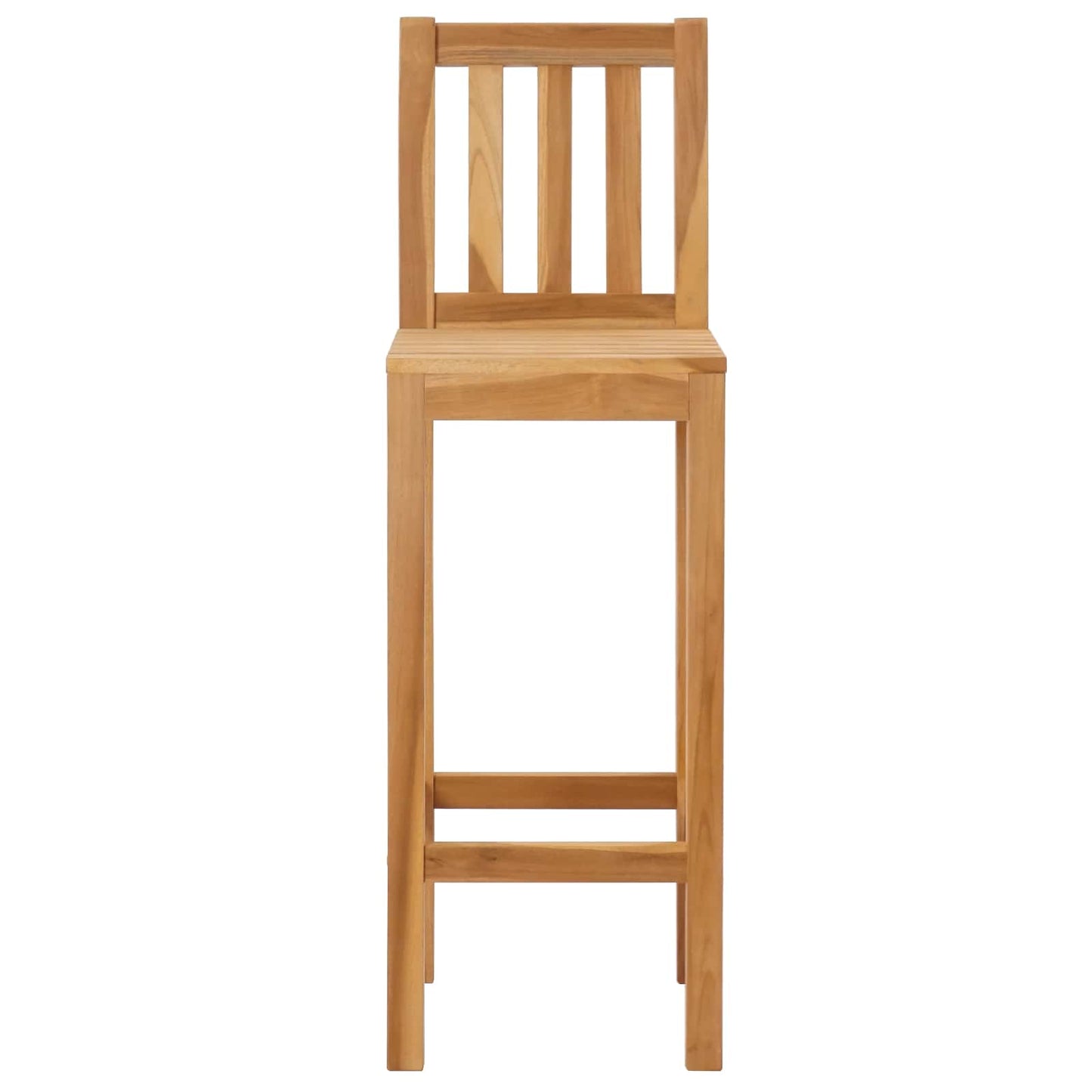 vidaXL Bar Stool 2 pcs Natural Solid Teak Wood