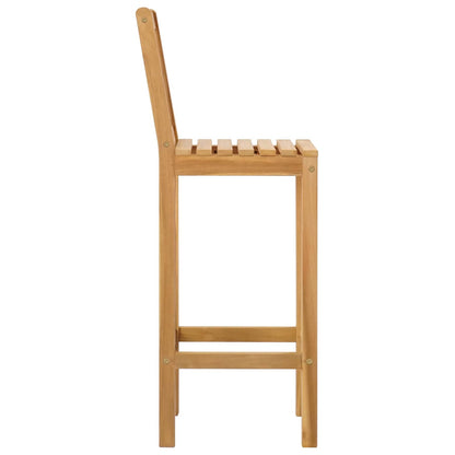 vidaXL Bar Stool 2 pcs Natural Solid Teak Wood