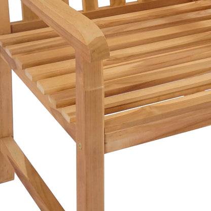 vidaXL Handcarved Rose Chair 2 pcs Natural Solid Teak Wood