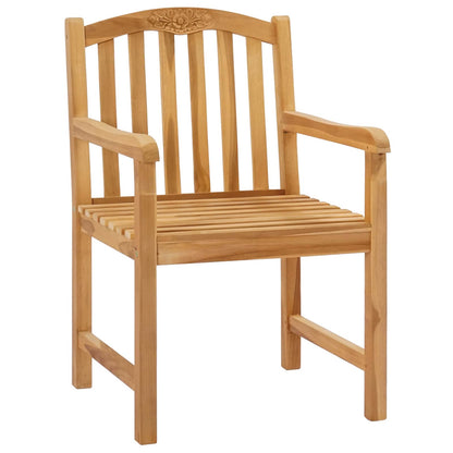 vidaXL Handcarved Rose Chair 2 pcs Natural Solid Teak Wood
