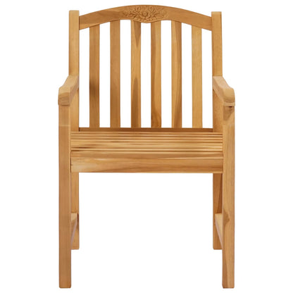 vidaXL Handcarved Rose Chair 2 pcs Natural Solid Teak Wood