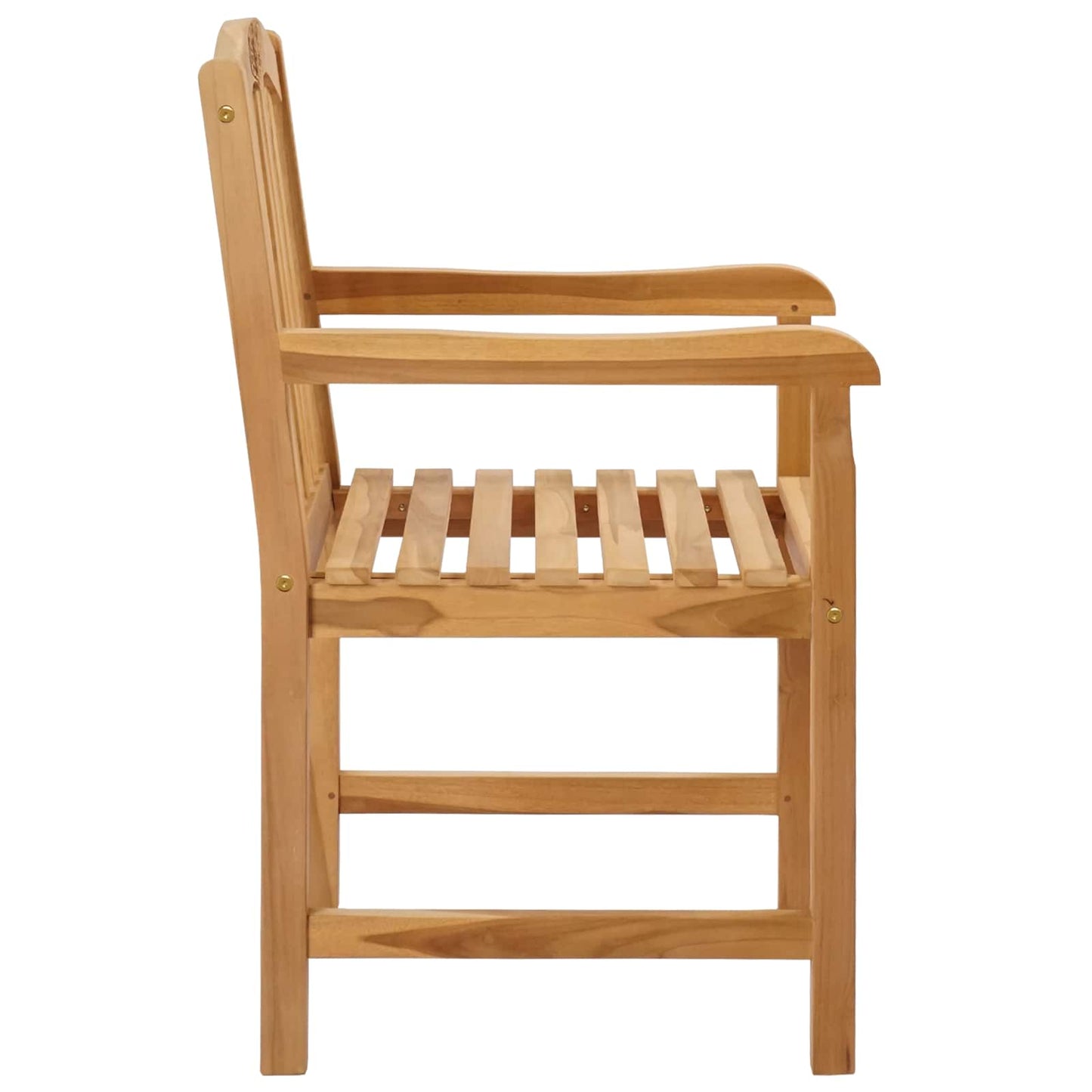 vidaXL Handcarved Rose Chair 2 pcs Natural Solid Teak Wood