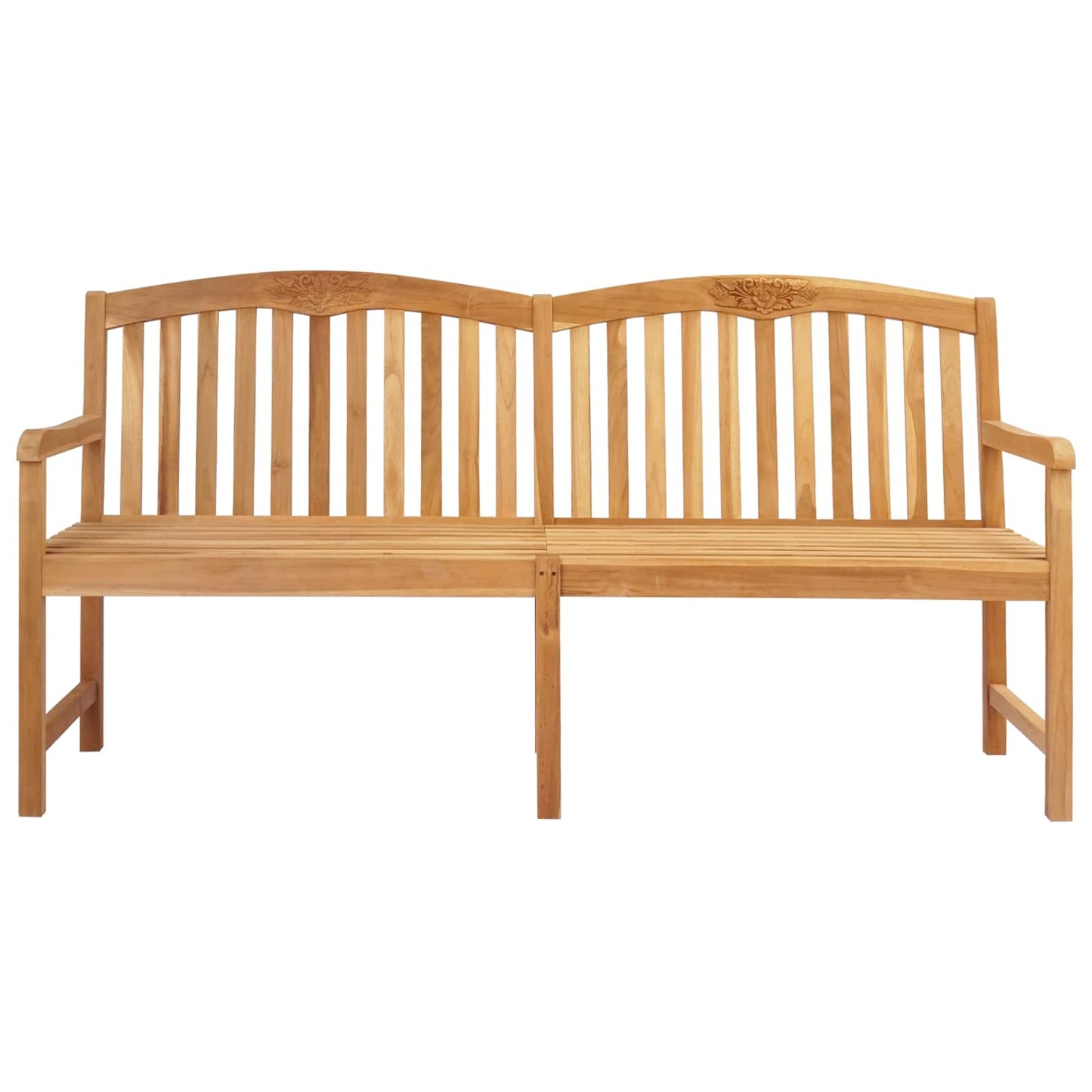 vidaXL Handcarved Rose Bench 150 x 60 x 90 cm Solid Teak Wood Natural