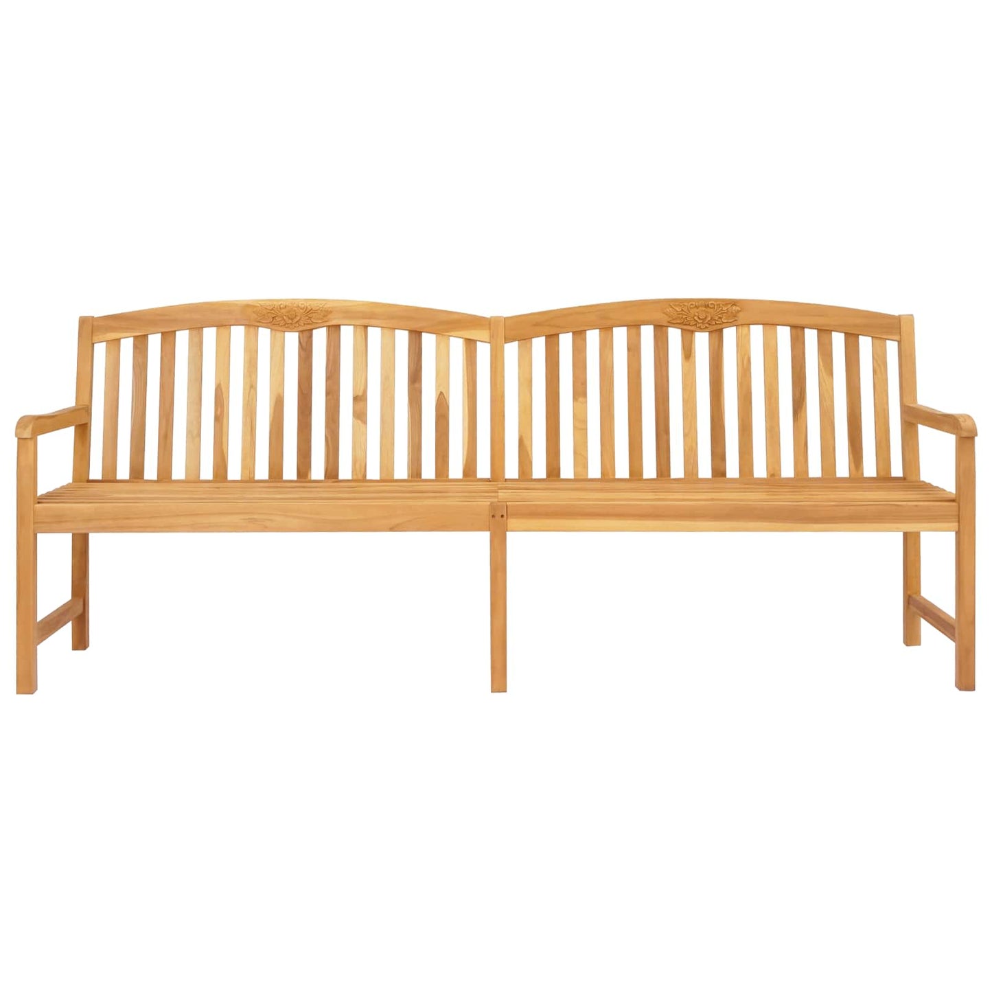 vidaXL Handcarved Rose Bench Natural 228 x 60 x 90 cm Solid Teak Wood
