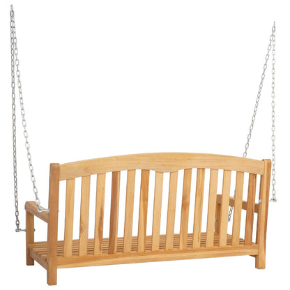 vidaXL Swing Bench 114 x 61 x 61.5 cm Solid Teak Wood Natural