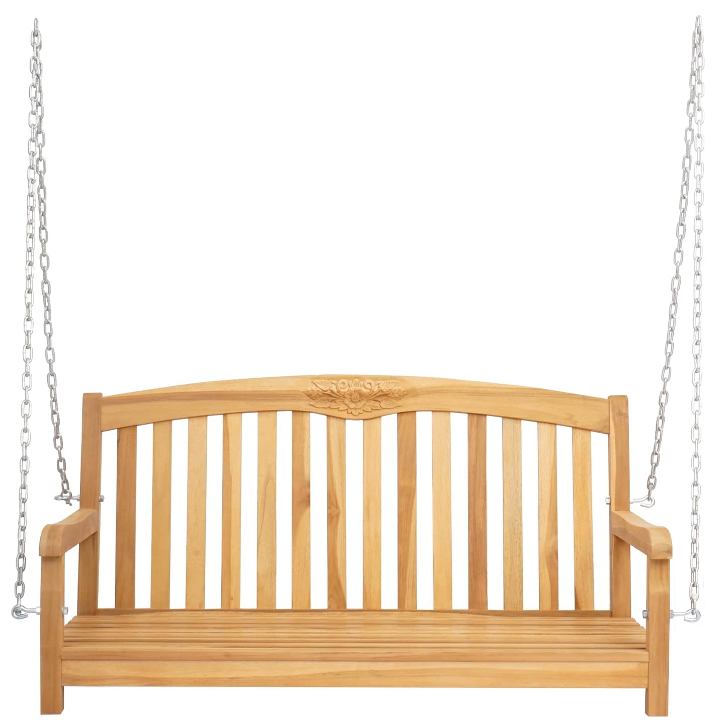 vidaXL Swing Bench 114 x 61 x 61.5 cm Solid Teak Wood Natural