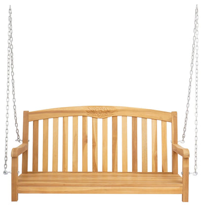 vidaXL Swing Bench 114 x 61 x 61.5 cm Solid Teak Wood Natural