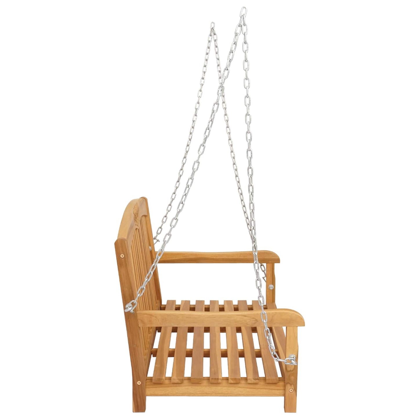 vidaXL Swing Bench 114 x 61 x 61.5 cm Solid Teak Wood Natural