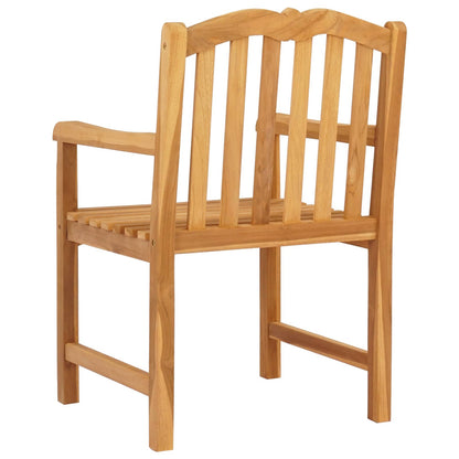 vidaXL Handcarved Rose Chair 2 pcs Natural Solid Teak Wood