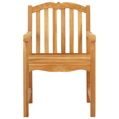 vidaXL Handcarved Rose Chair 2 pcs Natural Solid Teak Wood