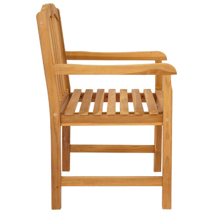 vidaXL Handcarved Rose Chair 2 pcs Natural Solid Teak Wood