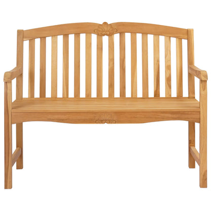 vidaXL Handcarved Rose Bench 114 x 60 x 95 cm Solid Teak Wood Natural