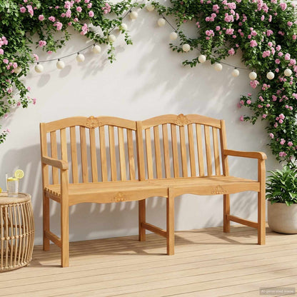 vidaXL Handcarved Rose Bench 150 x 60.5 x 95 cm Solid Teak Wood