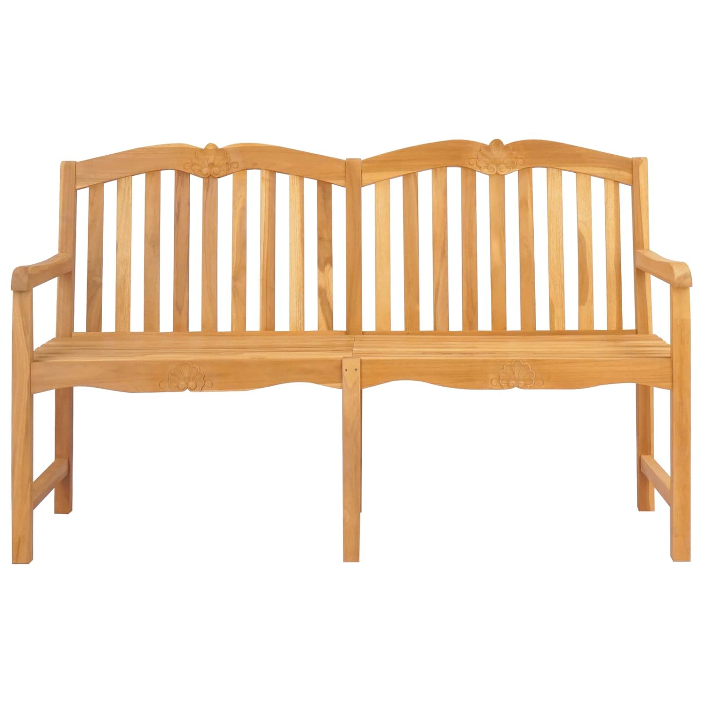 vidaXL Handcarved Rose Bench 150 x 60.5 x 95 cm Solid Teak Wood