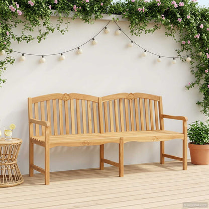 vidaXL Handcarved Rose Bench Natural 180.5 x 60 x 96 cm