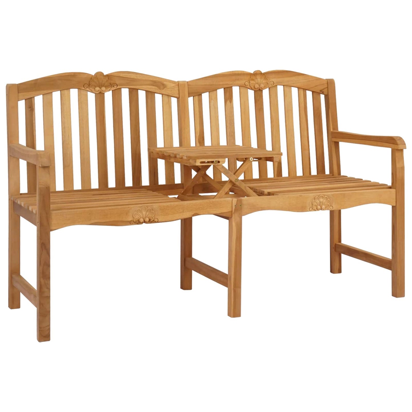vidaXL Handcarved Rose Bench Natural 155 x 60 x 94 cm Solid Teak Wood