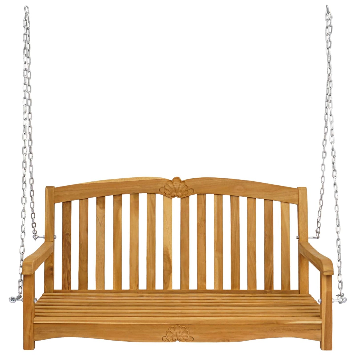 vidaXL Swing Bench Natural 114 x 60 x 60.5 cm Solid Teak Wood