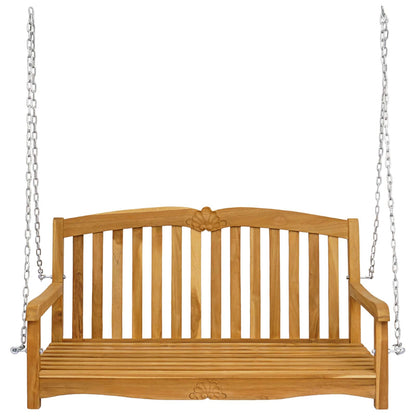 vidaXL Swing Bench Natural 114 x 60 x 60.5 cm Solid Teak Wood