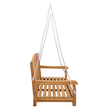 vidaXL Swing Bench Natural 114 x 60 x 60.5 cm Solid Teak Wood
