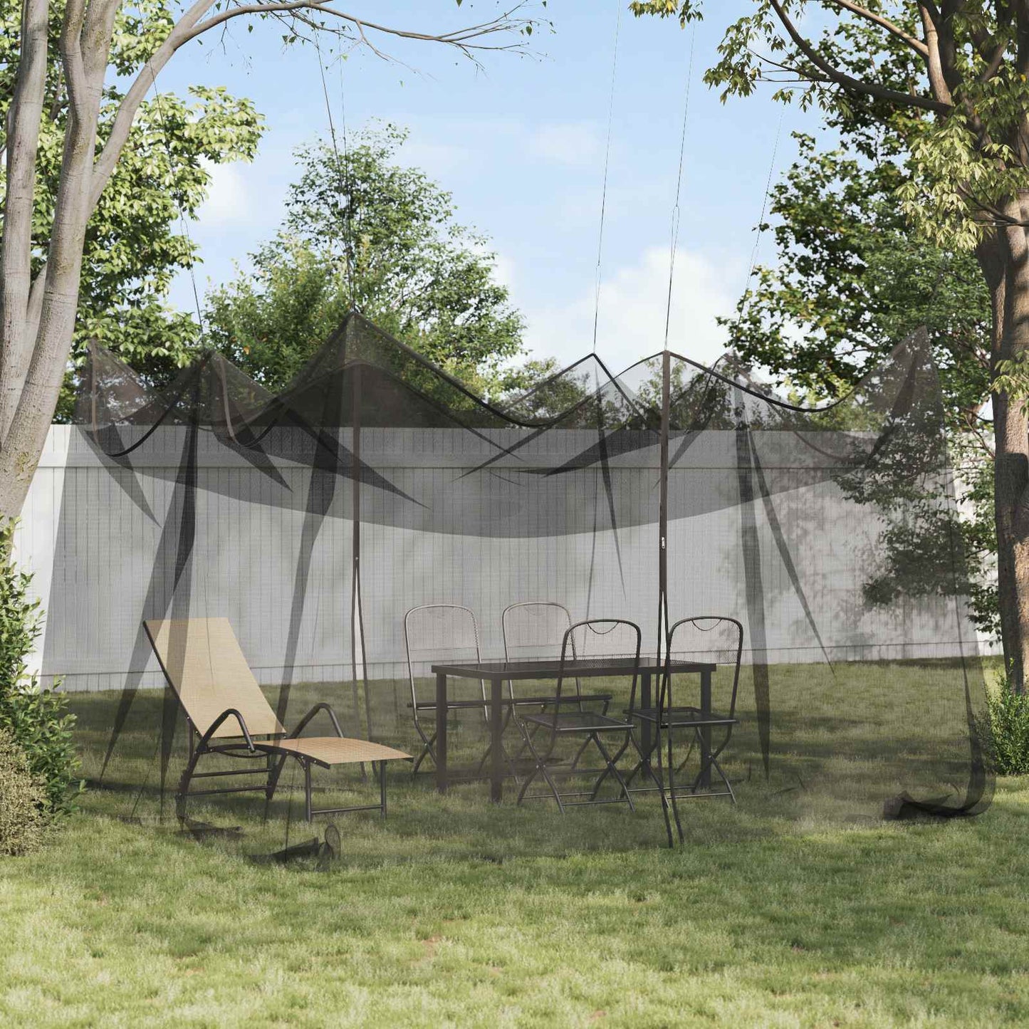 vidaXL Garden Mosquito Net 156 Mesh Black 4 x 4 x 2.5 m Polyester