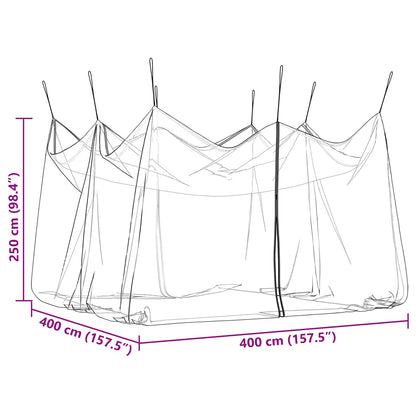 vidaXL Garden Mosquito Net 156 Mesh White 4 x 4 x 2.5 m Polyester
